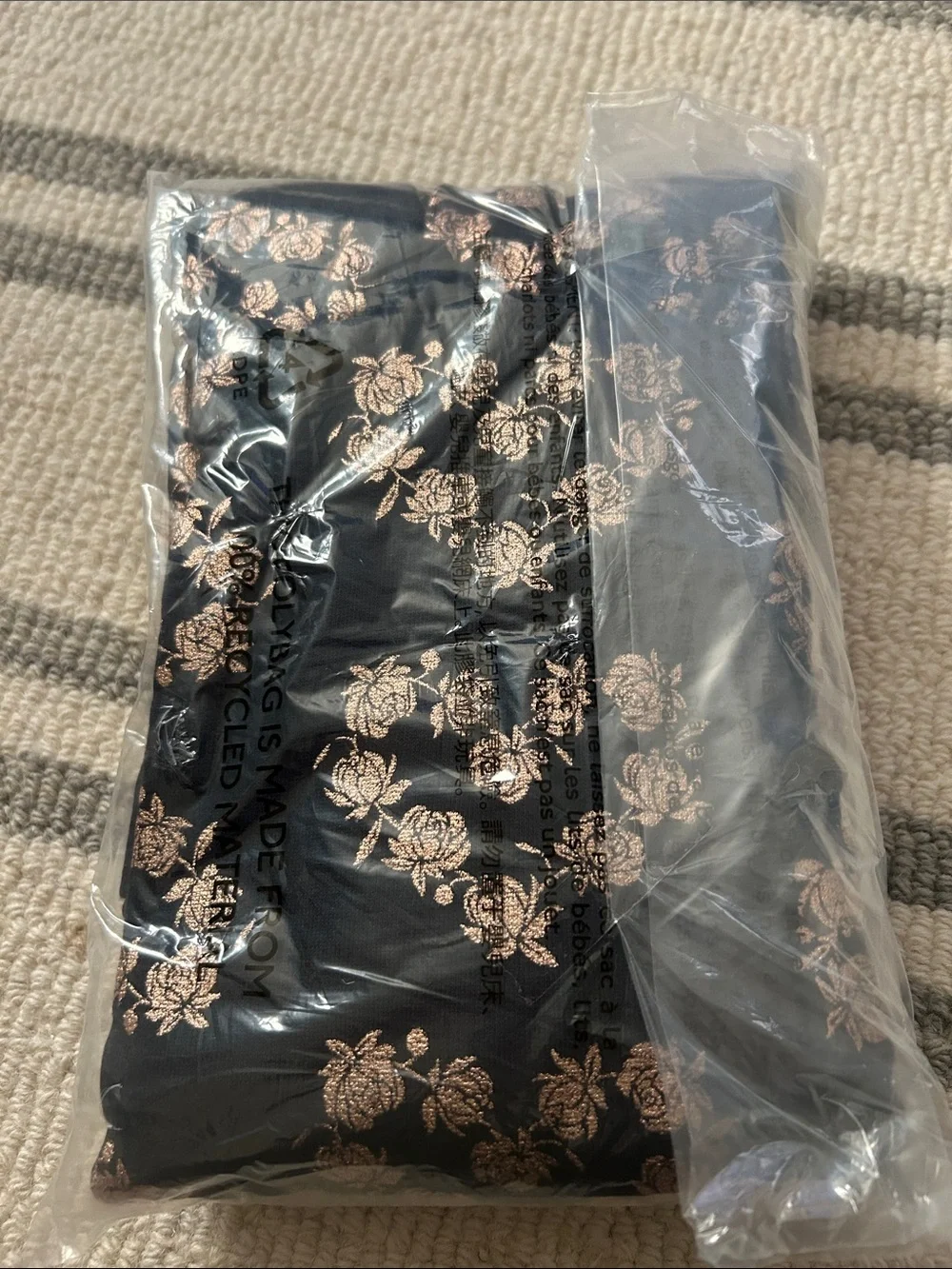 Crewcuts Navy Gold Floral Heart Sweat Dress